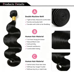 12A Raw Brazilian Body Wave 100% Human Hair Bundles Unprocessed Remy Hair Weave Extensions 3 4 Pcs Wholesale For Women 12 To 42 Inch Natural Black