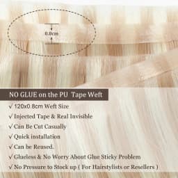 Long Flat Weft Invisible Tape Bundles Human Hair PU Skin Weft Hair Extension Injected Seamless & No-Glue Tape On Hair Weft