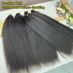 100% Human Hair Double Drawn Kinky Straight Bundles Vietnamese Hair Extensions Yaki Straight Raw Virgin Weave Bundles Human Hair