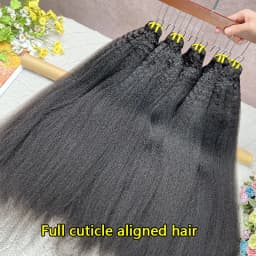 100% Human Hair Double Drawn Kinky Straight Bundles Vietnamese Hair Extensions Yaki Straight Raw Virgin Weave Bundles Human Hair