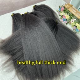 100% Human Hair Double Drawn Kinky Straight Bundles Vietnamese Hair Extensions Yaki Straight Raw Virgin Weave Bundles Human Hair
