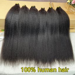 100% Human Hair Double Drawn Kinky Straight Bundles Vietnamese Hair Extensions Yaki Straight Raw Virgin Weave Bundles Human Hair