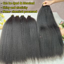 100% Human Hair Double Drawn Kinky Straight Bundles Vietnamese Hair Extensions Yaki Straight Raw Virgin Weave Bundles Human Hair