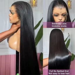 34 36 38 Inch 260 Density Bone Straight 13x4 Lace Frontal Wig Human Hair Wig 13x6 Hd Transparent Lace Frontal Wig For Women Ready To Wear