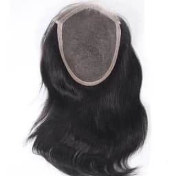 5X7 Lace Closure Remy Human Hair Wigs for Women/Men Hair Topper Swiss Lace with PU Base 9-10 Inch Hair Replacement System