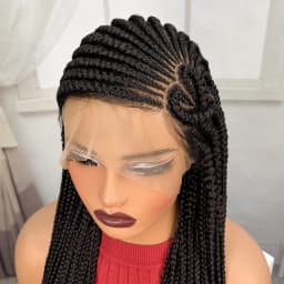 36inch Full Lace Natural Cornrow Braided Wigs Synthetic Braiding Hair Wigs Box Braided Lace Wigs with Baby Hair for Black Women