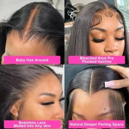Glueless Wig Human Hair Bone Straight 13x4 13x6 HD Human Hair Lace Front Wig For Black Women Pre Plucked Vietnamese Original 4x4 5x5 Lace Closure Wig Wear And Go
