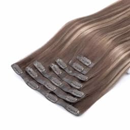 Sunmofavo Seamless PU Clip in Hair Extensions Remy Human Hair Thick Real Hair Extensions Straight Invisible Natural Extensions