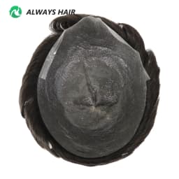 NG - Super Thin Skin 0.02-0.03 mm Men Toupee Natural Hairline Indian Human Hair Wig Man Capillary Prosthesis Mans' Hair