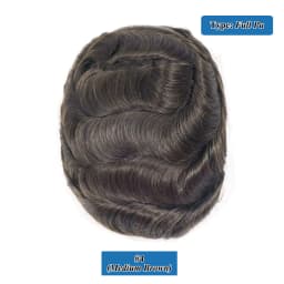 Men‘s Toupee Real Human Hair Hairpiece Injection Thin Skin Invisible Hair Replacement System PU Capillary Prosthesis Hair System
