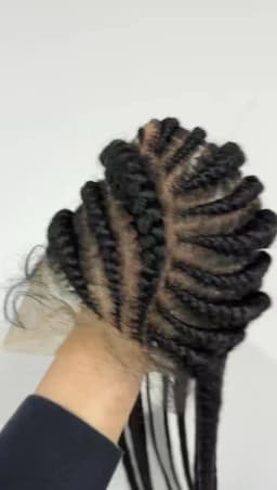 Dutch Braids 36in Synthetic Braided Wigs Fulani Braids Cornrow Transparent Full Lace Braided Wig for Black Women