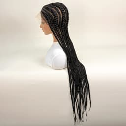 Dutch Braids 36in Synthetic Braided Wigs Fulani Braids Cornrow Transparent Full Lace Braided Wig for Black Women