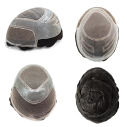 Fine Mono Hair System for Men Lace front with Mono and Skin Hybrid Breathable capillary prosthesis,Human Hair Toupee for Men
