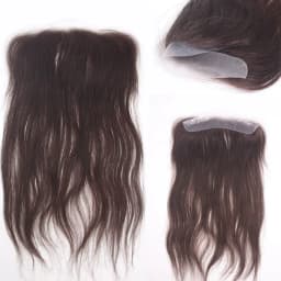 Unisex Tape-On Toupee - Straight Human Hair V-Shape Hairline PU Thin Biological Base Replacement (2x16cm 13inch)