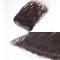 Unisex Tape-On Toupee - Straight Human Hair V-Shape Hairline PU Thin Biological Base Replacement (2x16cm 13inch)