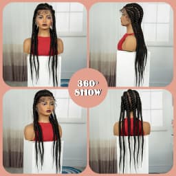 Cornrow Braided Wigs Synthetic Full Lace Braids Wig with Baby Hair Lace Frontal Knotless Braided Lace Wig for Black Women