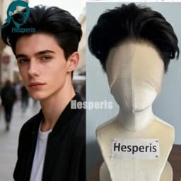 Hesperis Men's Shaved Short Pixie Cut Wig Full Lace Glueless Human Hair Handsome Full Head Wig for Daily Wear Human Hair Wigs