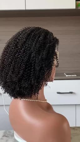 13x4 Lace Front Wig Human Hair Afro Kinky Curly Short Bob Wigs Brazilian Hair Lace Frontal Human Hair Wigs 180% Density 12inch