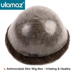 Knotless Skin Male Hair Prosthesis 0.1-0.12mm Skin Hair System For Man Human Hair Men Toupee Men's Capillary Prosthesis Man Wig