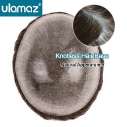 Knotless Skin Male Hair Prosthesis 0.1-0.12mm Skin Hair System For Man Human Hair Men Toupee Men's Capillary Prosthesis Man Wig