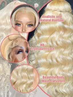250% Density 613 Honey Blonde 30 40 42 Inch 13x6 HD Lace Front Human Hair Wigs Brazilian Body Wave Lace Frontal Wigs For Women