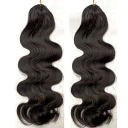 Body Wave Feather Crochet Hair Extension Human Hair Knotless Pre-Separated Crochet Human Hair Extensions Dark Brown Color #27