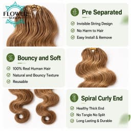 Body Wave Feather Crochet Hair Extension Human Hair Knotless Pre-Separated Crochet Human Hair Extensions Dark Brown Color #27