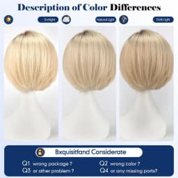 10 Inch Human Hair Topper for Women 6.5x6.5 Inch Silk Base Ombre Light Blonde Side Part Short Bob with Bangs Natural Looking