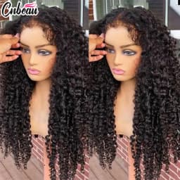 250% Kinky Curly Preplucked Water Jerry Remy 4x4 Closure Human Hair Baby Hairline Go 5x7 Glueless 13x4/13x6 Hd Lace Frontal Wigs