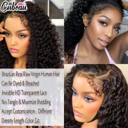 250% Kinky Curly Preplucked Water Jerry Remy 4x4 Closure Human Hair Baby Hairline Go 5x7 Glueless 13x4/13x6 Hd Lace Frontal Wigs