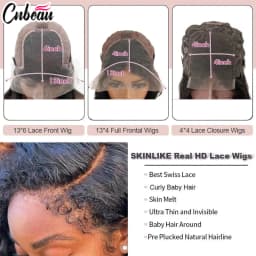 250% Kinky Curly Preplucked Water Jerry Remy 4x4 Closure Human Hair Baby Hairline Go 5x7 Glueless 13x4/13x6 Hd Lace Frontal Wigs