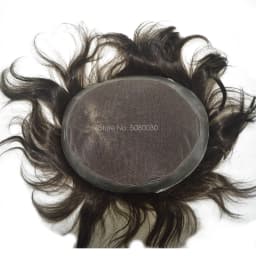 Men's 100% Human India Hair Toupee 8x10 Inch Top Swiss Lace Front with Natural Thin Skin 6 Inch Length Hair Base Stock