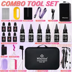 WIKYTINA Professional UV Light Hair Extension Kit - Complete Tool Set with UV Glue Remover Machine UV Hair Extension Machine