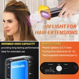 WIKYTINA Professional UV Light Hair Extension Kit - Complete Tool Set with UV Glue Remover Machine UV Hair Extension Machine