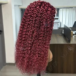 Burgundy Curly Wigs Human Hair 99j 13x4 Lace Front Deep Wave 100% Human Hair Wigs Pre Plucked 13X6 HD Lace Wine Red Colored Wig