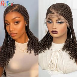 Short Ombre Cornrow Braided Wigs 14inch Synthetic Full Lace Kontless Braided Wigs Lace Frontal Braided Lace Wigs for Black Women