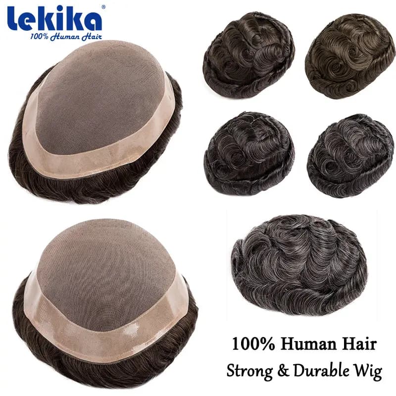 9*11 Toupee Mono Men Capillary Prosthesis 6'' Human Hair Wigs For Men Comfortable Male Hair Prosthesis Durable Hair System