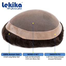 9*11 Toupee Mono Men Capillary Prosthesis 6'' Human Hair Wigs For Men Comfortable Male Hair Prosthesis Durable Hair System