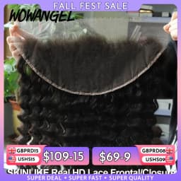 13x6 HD Lace Frontal Only Deep Wave 13x4 Full Frontal Invisible HD Lace Closure Only Virgin Hair For Woman Melt Skin Pre Plucked