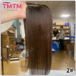 10x12CM Straight Human Hair Toppers For Women Skin Human Hair Piece Cover Breathable Human Hair Topper With 4 Clips In HairPiece
