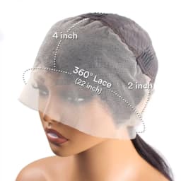 Invisible Strap HD 360 Lace Front Wigs Human Hair Kinky Straight 210% Density 360 Transparent Full Lace Wig Invisible Drawstring Glueless Wig Wear & Go