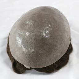 4T613 Ombre Blonde 0.06mm Thin Skin Vloop Base Natural Hairline Men Toupee Grey Black Human Hair Wigs Men Hair System Prosthesis