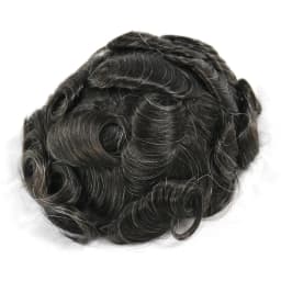 4T613 Ombre Blonde 0.06mm Thin Skin Vloop Base Natural Hairline Men Toupee Grey Black Human Hair Wigs Men Hair System Prosthesis