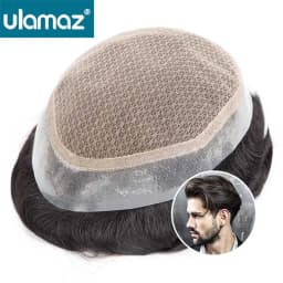 Natural Male Hair Prosthesis Australia Double-Layers Toupee Men's Hairpiece Wigs Human Hair Lace PU Man Hair System Wigs For Man