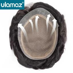 Natural Male Hair Prosthesis Australia Double-Layers Toupee Men's Hairpiece Wigs Human Hair Lace PU Man Hair System Wigs For Man