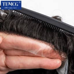 Australia Curly Hair Male Hair Prosthesis French Lace With Pu Base Men Wig Natural Human Hair Exhuast System Unit Wigs For Men