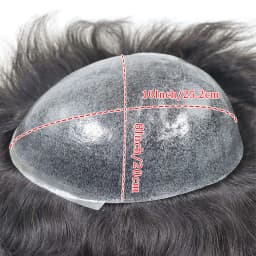 0.08-0.10MM Full Skin PU Toupee For Men V Loop Human Hair Men's Wigs #1B Men Capillary Prosthesis Hair Unit Replacement