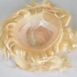 Swiss Lace Human Hair Toupee for Men 8x10 Blond Color 613# Natural Hairline Durable Fine Mono Hair Replacement System for Men