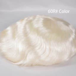 Swiss Lace Human Hair Toupee for Men 8x10 Blond Color 613# Natural Hairline Durable Fine Mono Hair Replacement System for Men