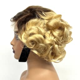 12inch 5x5 Transparent Lace Closure Blonde 613# Loose Wave Human Hair Wigs 280% Density Short Bouncy Curly Bob Wigs for Women